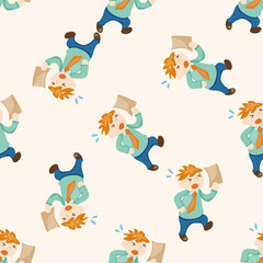 Office workers , cartoon seamless pattern background