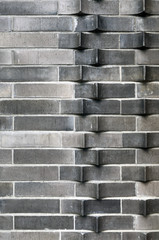 Extruded brick wall