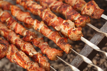 Barbecue grilled pork shashlik meat