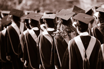 Graduates are walking