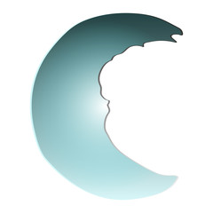 abstract illusion women moon vector logo illustration