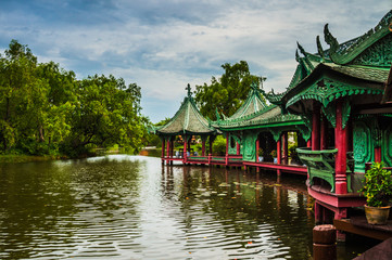 Fototapeta na wymiar chinese Pavilion at ancient city, Samutprakan province, Thailand.