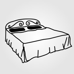 Drawing of a bed for two 
