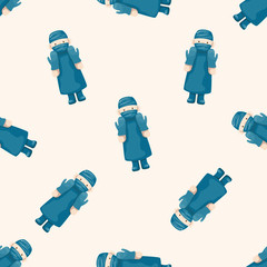 people theme doctor , cartoon seamless pattern background