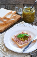 Tuna sandwich with cucumber Sweet Relish