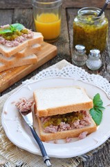 Tuna sandwich with cucumber Sweet Relish