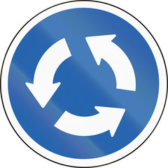 Road sign in Iceland - Roundabout mandatory