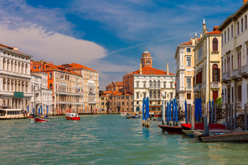 Obraz na płótnie Canvas Grand canal in summer sunny day, Venice, Italy