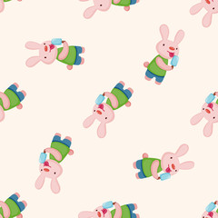 animal summer cartoon , cartoon seamless pattern background