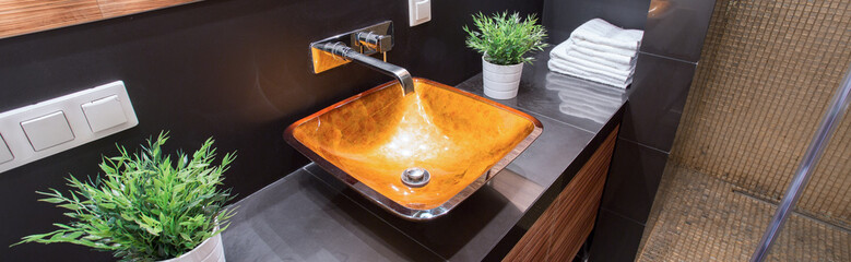 Fashionable golden sink