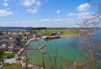 Strandbad und Yachtclub von Mattsee / Salzburg / &Ouml;sterreich