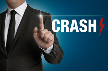 crash touchscreen is operated by businessman