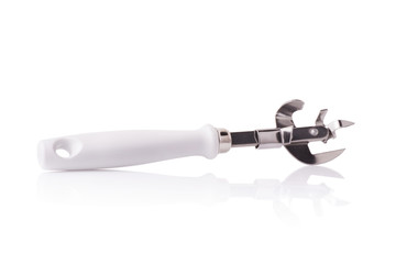 Can and bottle opener on white