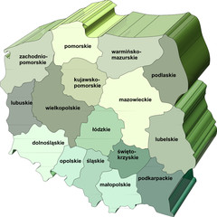 Mapa POLSKI - obrazy, fototapety, plakaty