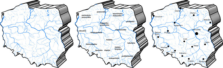 Mapa POLSKI - obrazy, fototapety, plakaty