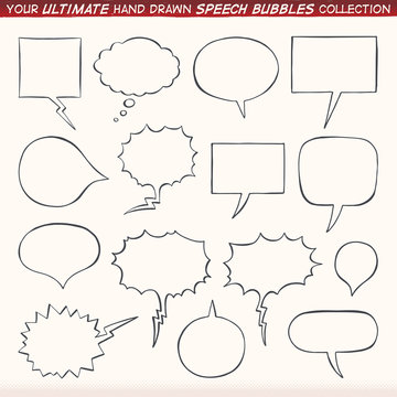 Comics bubble speech
A collection of fifteen hand drawn bubble speech