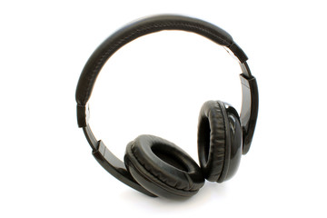 Fototapeta na wymiar Big black headphones