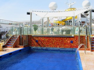 Swimming pool on board a cruise ship