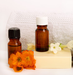 Spa still life with essential oils