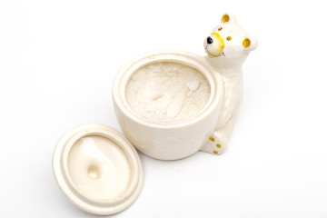 sugar bowl on the white background