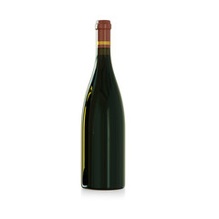 A bottle of wine on a white background