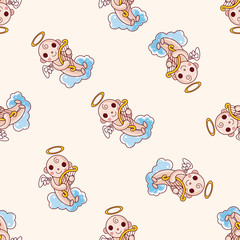 angel , cartoon seamless pattern background