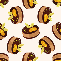 decorating cake , cartoon seamless pattern background