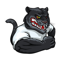Panther mascot, team label design.
