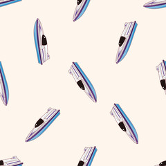 Transportation boat , cartoon seamless pattern background