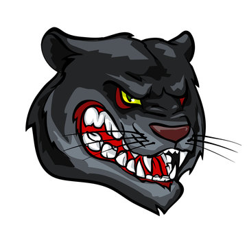 Panther mascot, team label design.