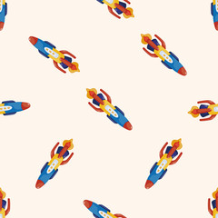 spaceship , cartoon seamless pattern background