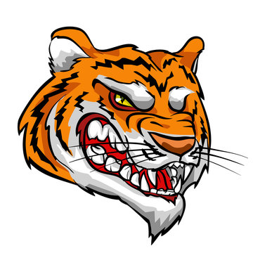Tiger mascot, team label design.