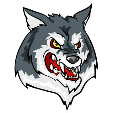 Wolf mascot, team label design.