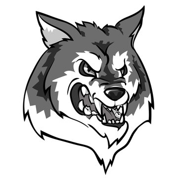 Wolf mascot, team label design.