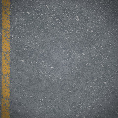 Fototapeta premium Asphalt Abstract vector road pavement with cracked yellow markin