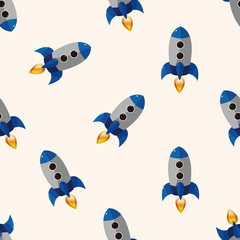 spaceship , cartoon seamless pattern background