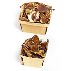 Dehydrated Dried Mushrooms. Selective focus.