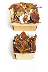 Dehydrated Dried Mushrooms. Selective focus.