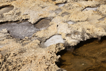 Détail de la roche calcaire sur l'Azure Window