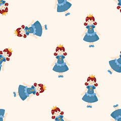 Royal theme princess , cartoon seamless pattern background