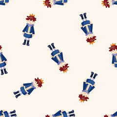 Royal theme prince , cartoon seamless pattern background