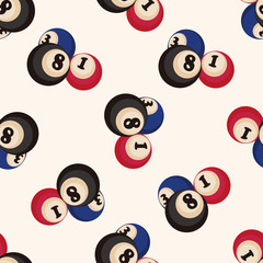casino number ball , cartoon seamless pattern background