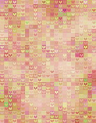 Beautiful heart shape pattern in pink spectrum