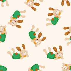 rabbit , cartoon seamless pattern background