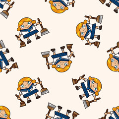 student , cartoon seamless pattern background