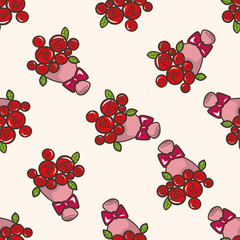 flower bouquet , cartoon seamless pattern background