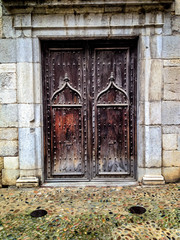 Old house antique door in Europe cities