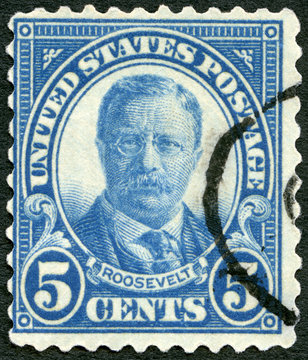 USA - 1920: shows portrait of President Theodore Roosevelt (1858-1919), 26th President of USA