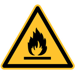 Warnschild Feuergefährliche Stoffe nach DIN 7010 / ASR 1.3 W021