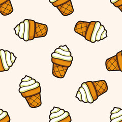 ice cream cartoon , cartoon seamless pattern background
